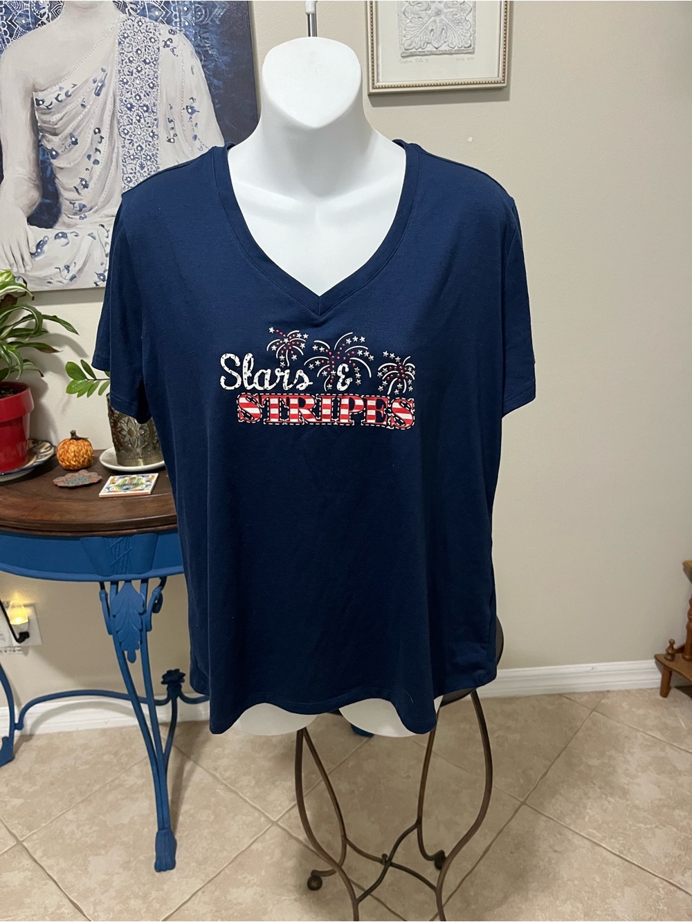 Casey Key Petite Stars & Stripes T-shirt - 4th of July - Memorial Day- PXL